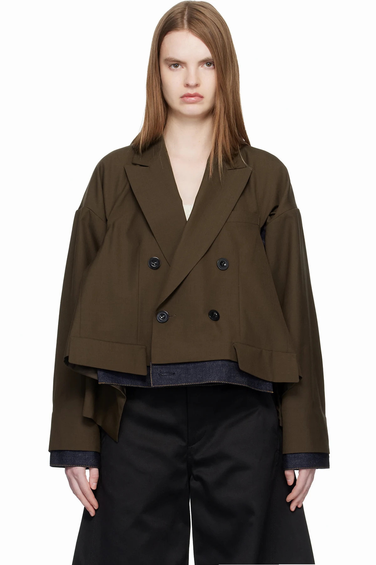 Brown Suiting & Denim Blazer