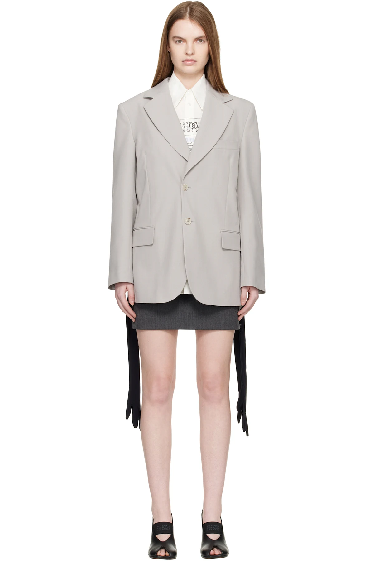 Gray Wool-Blend Blazer