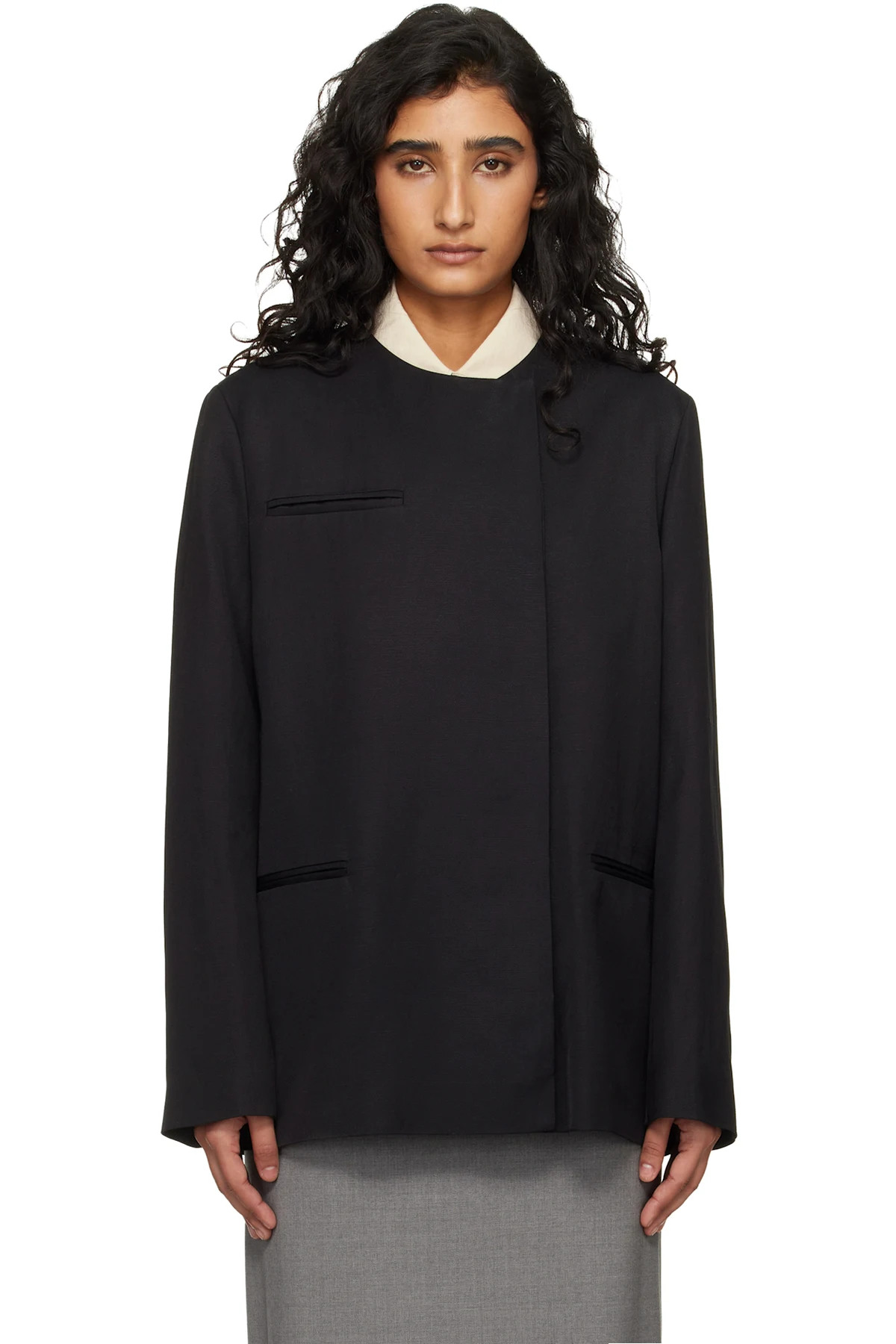 Black Bono Asymmetric Blazer