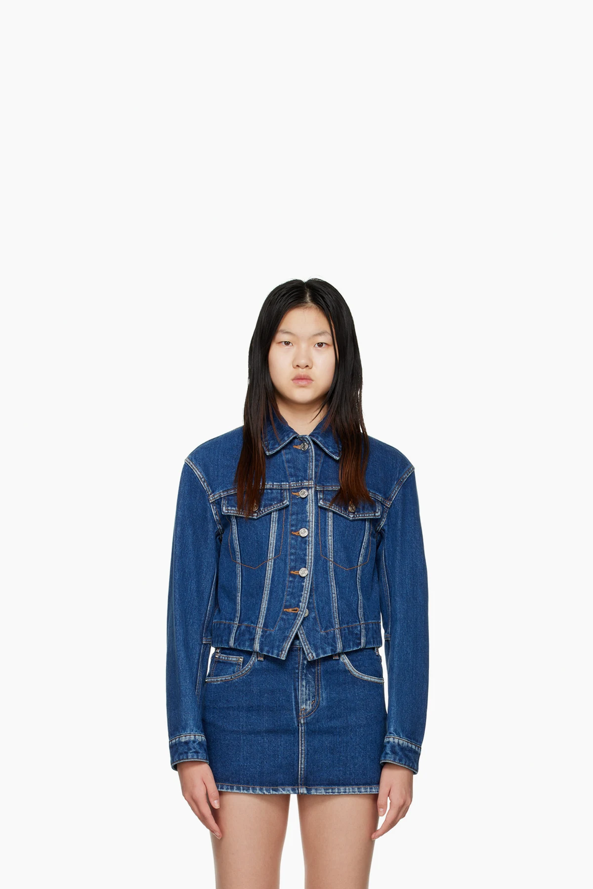 Blue V-Line Denim Jacket