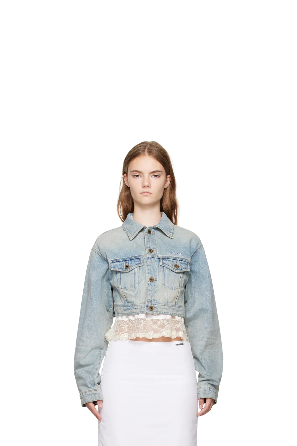 Blue Cropped Denim Jacket