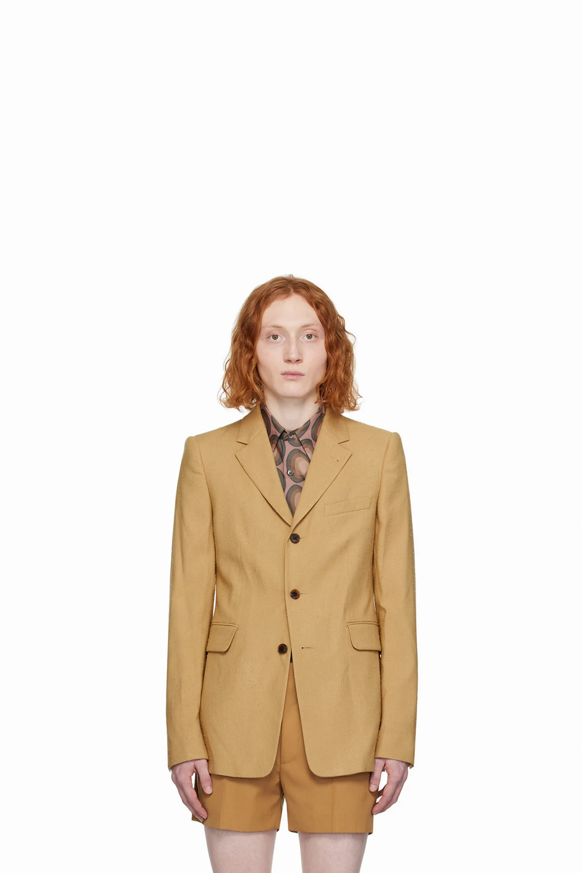 Beige Three-Button Blazer