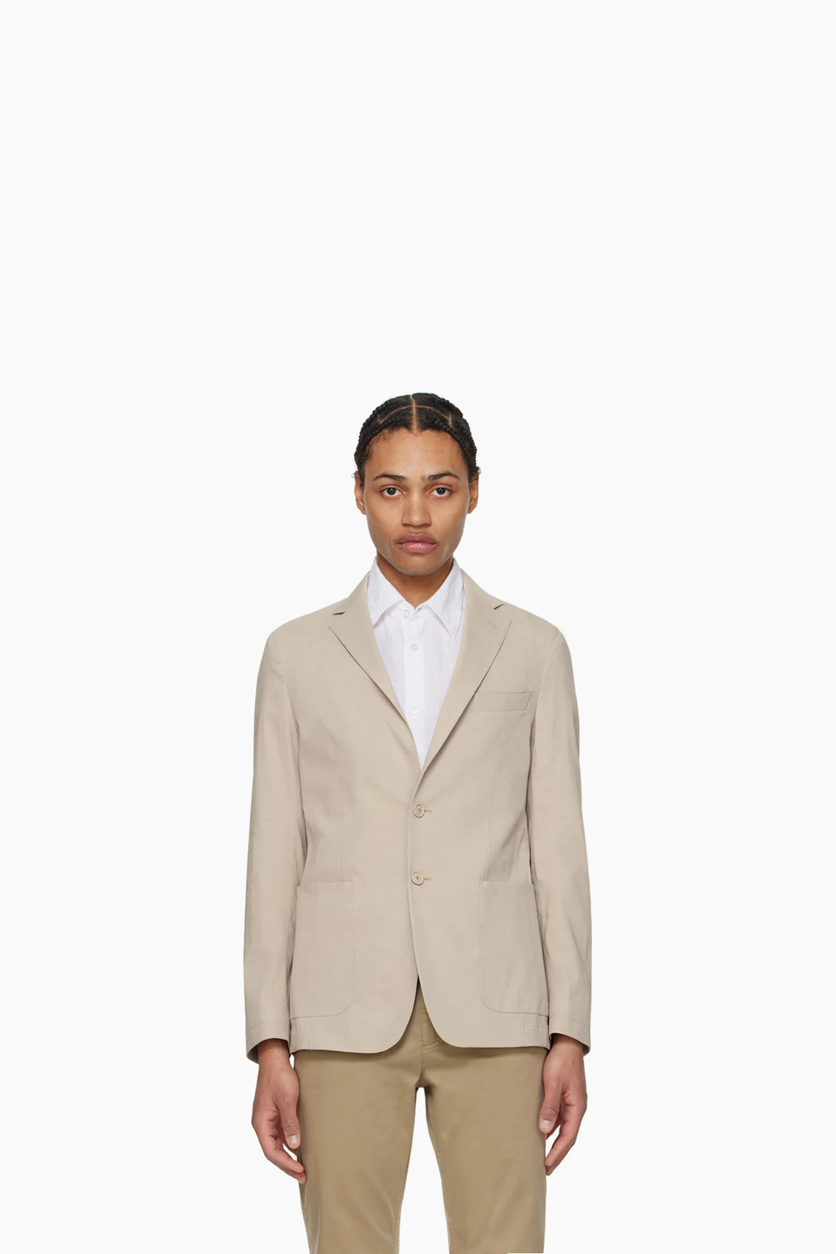 Beige Slim-Fit Blazer