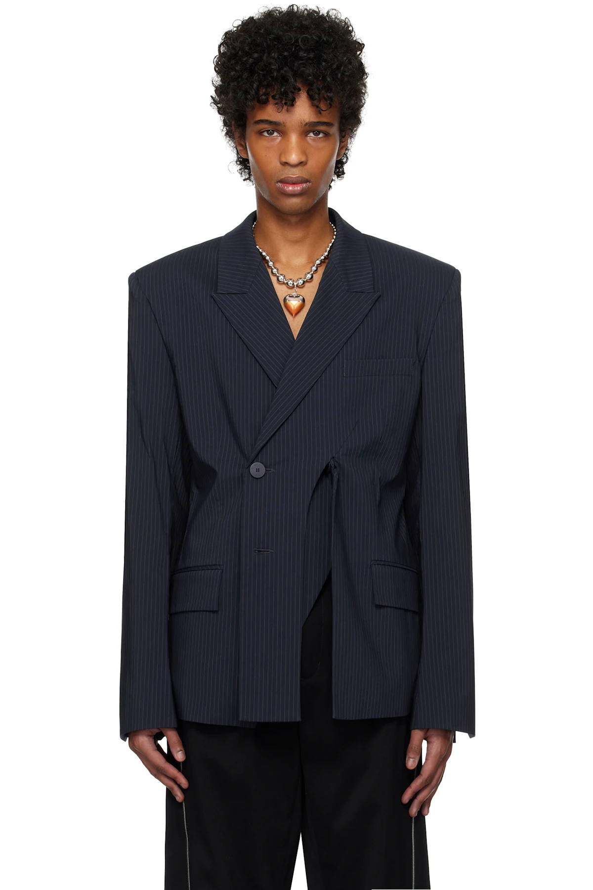 Navy Oversize Split Blazer