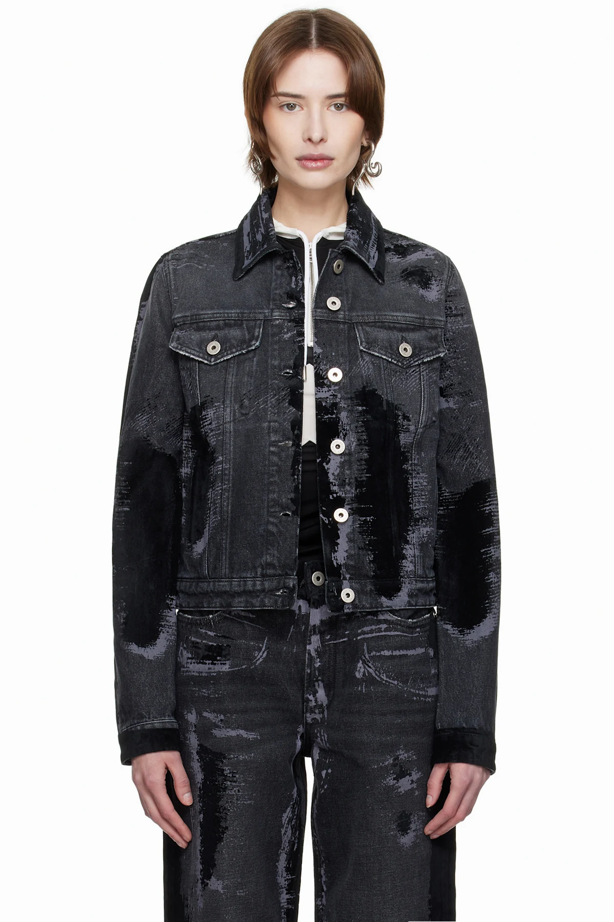 Black 'The Flocked' Denim Jacket