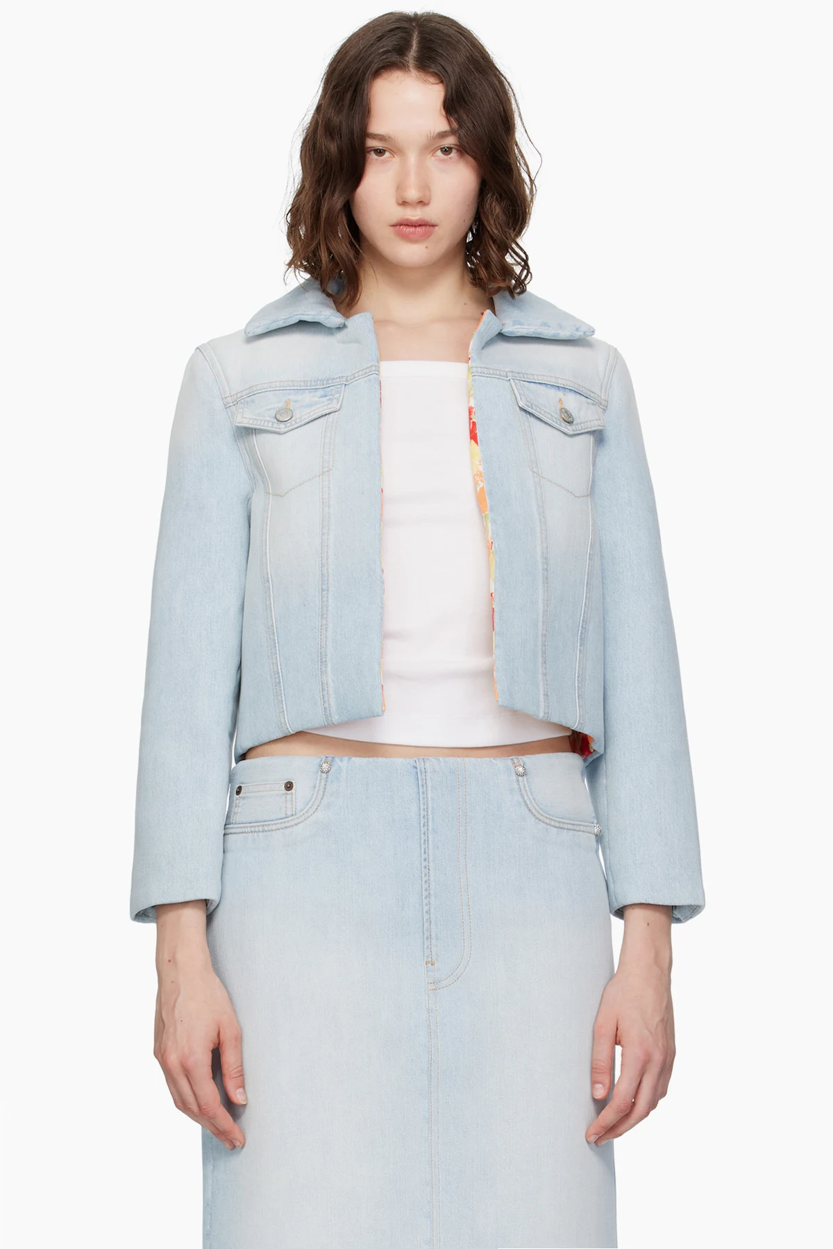 Blue Padded Denim Jacket