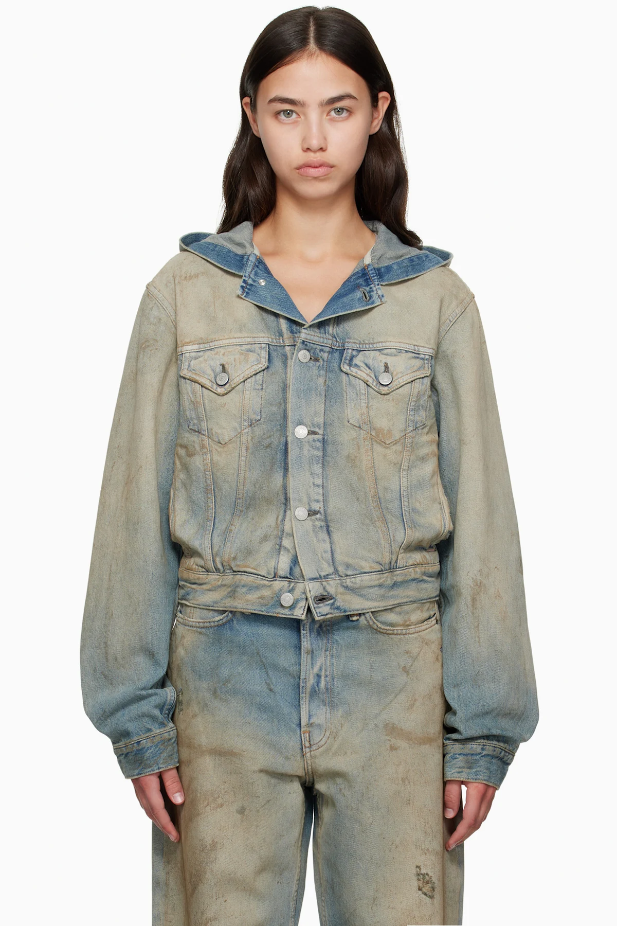 Blue Hooded Denim Jacket