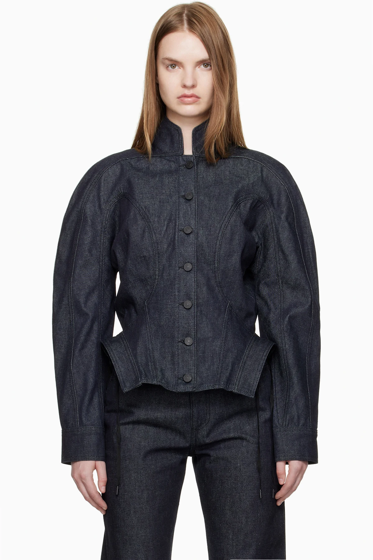 Indigo Sculptural Denim Jacket