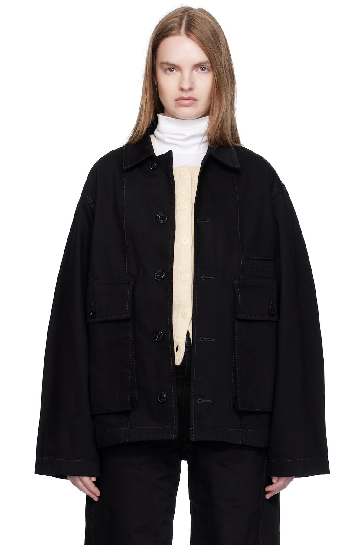 Black Boxy Denim Jacket