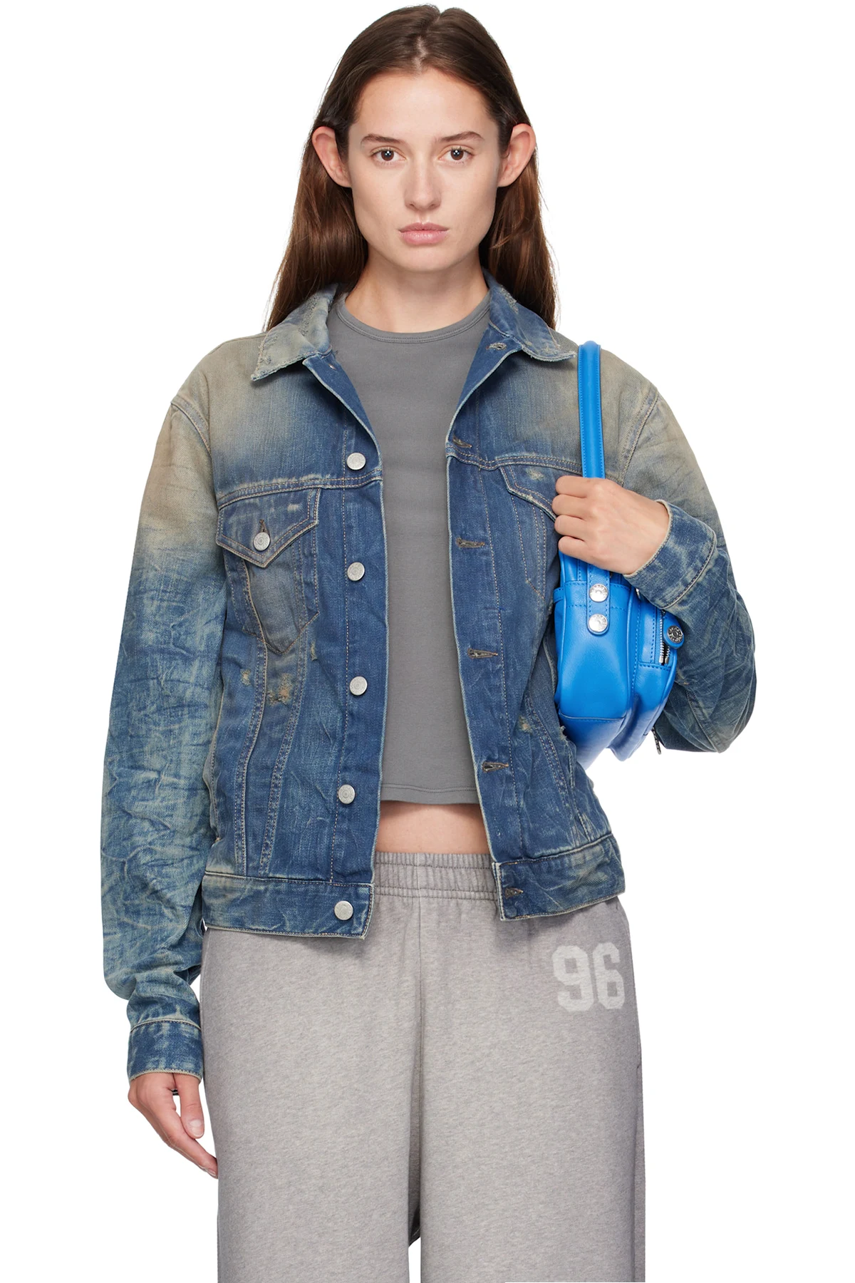 Blue Distressed Denim Jacket