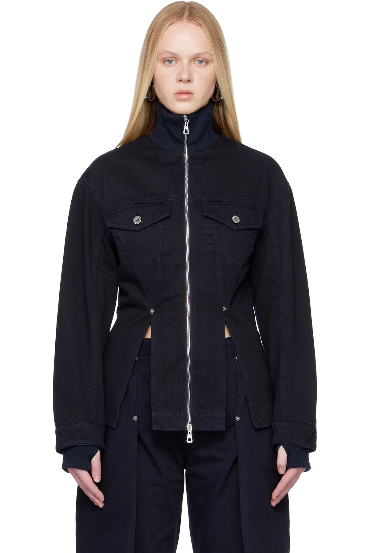 Navy 'The Slit' Denim Jacket