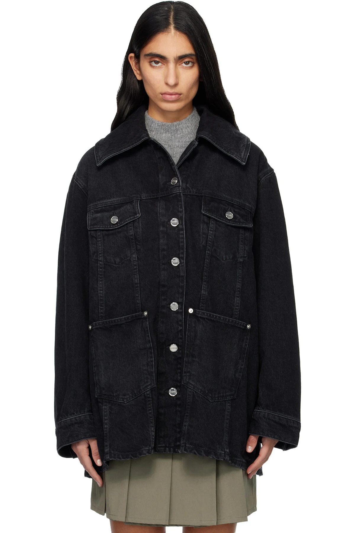 Black Washed Denim Jacket