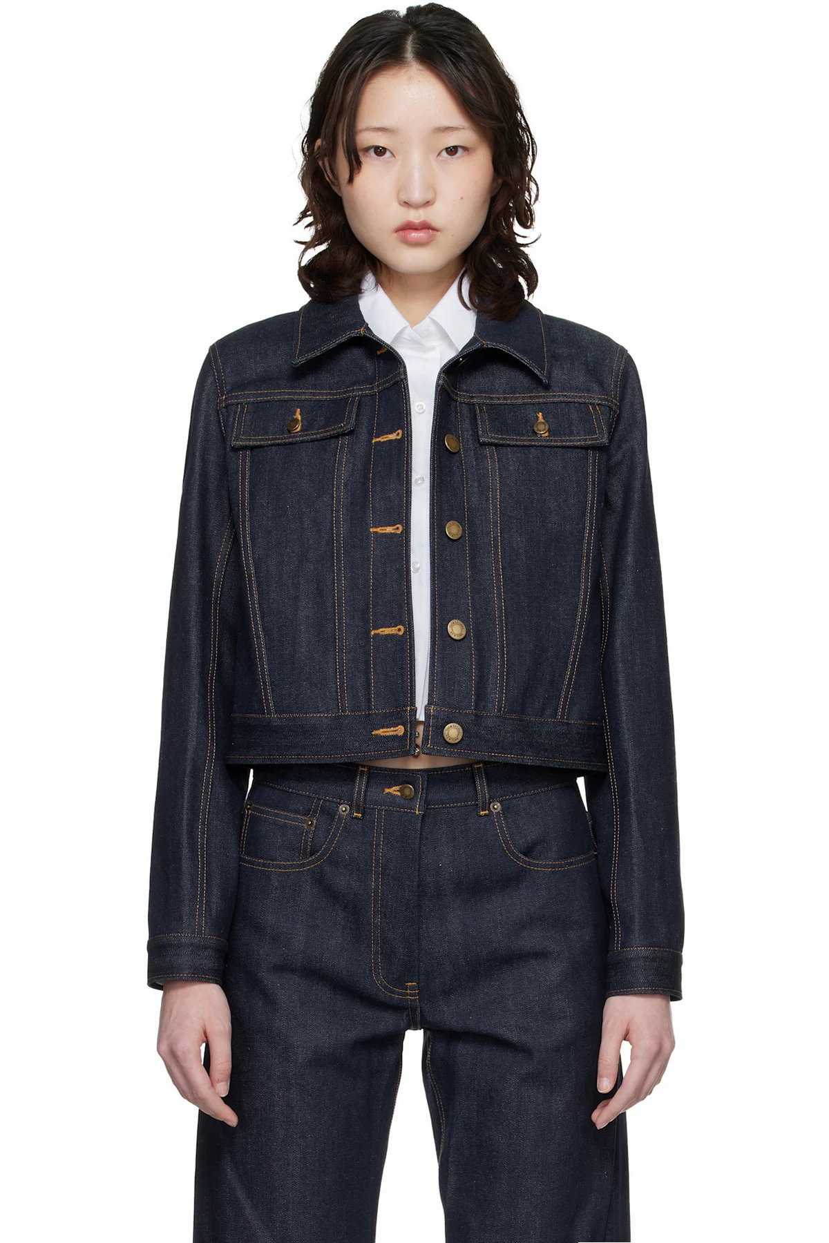 Navy Shrunken Selvedge Denim Jacket