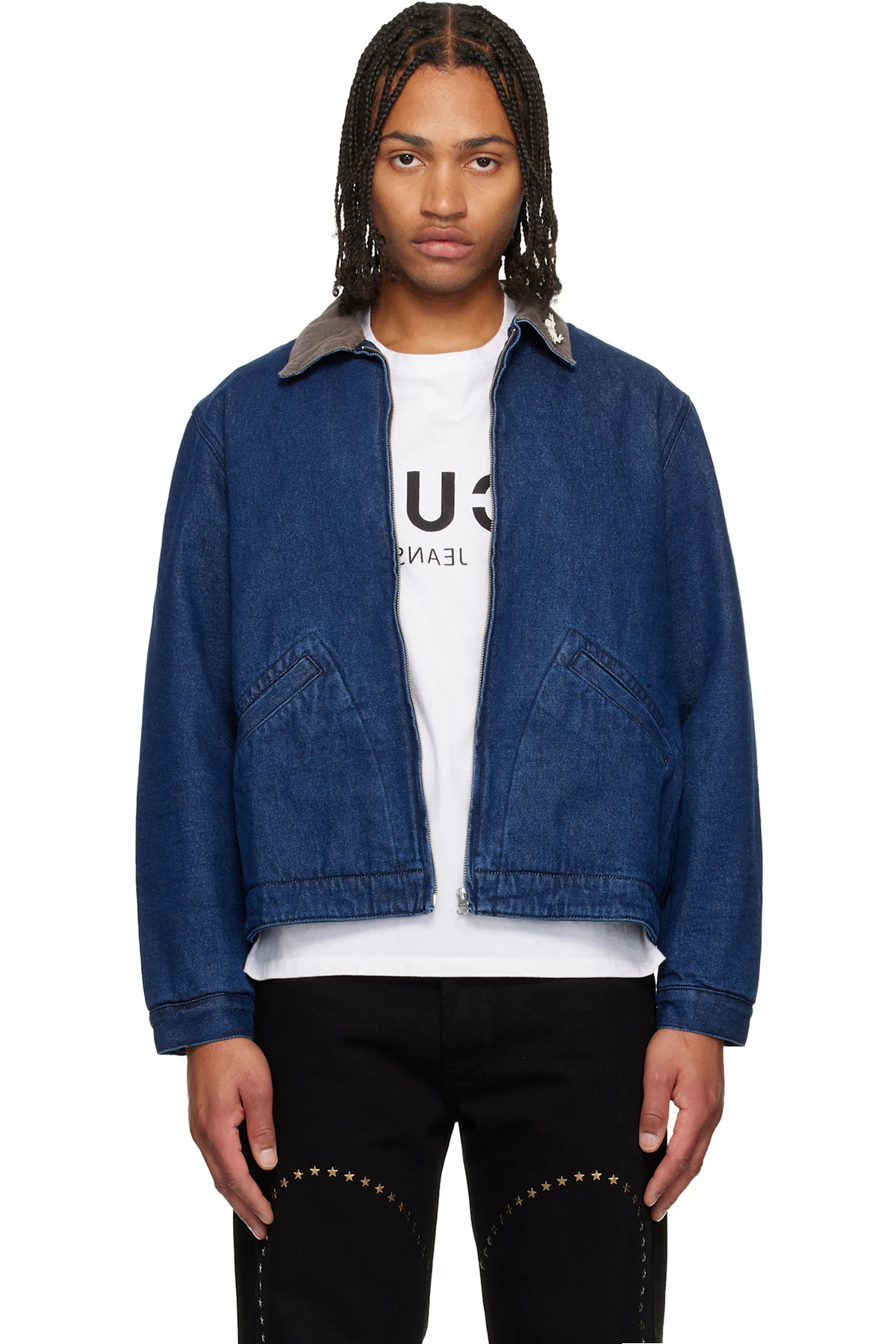 Blue Moto Rabbit Denim Jacket