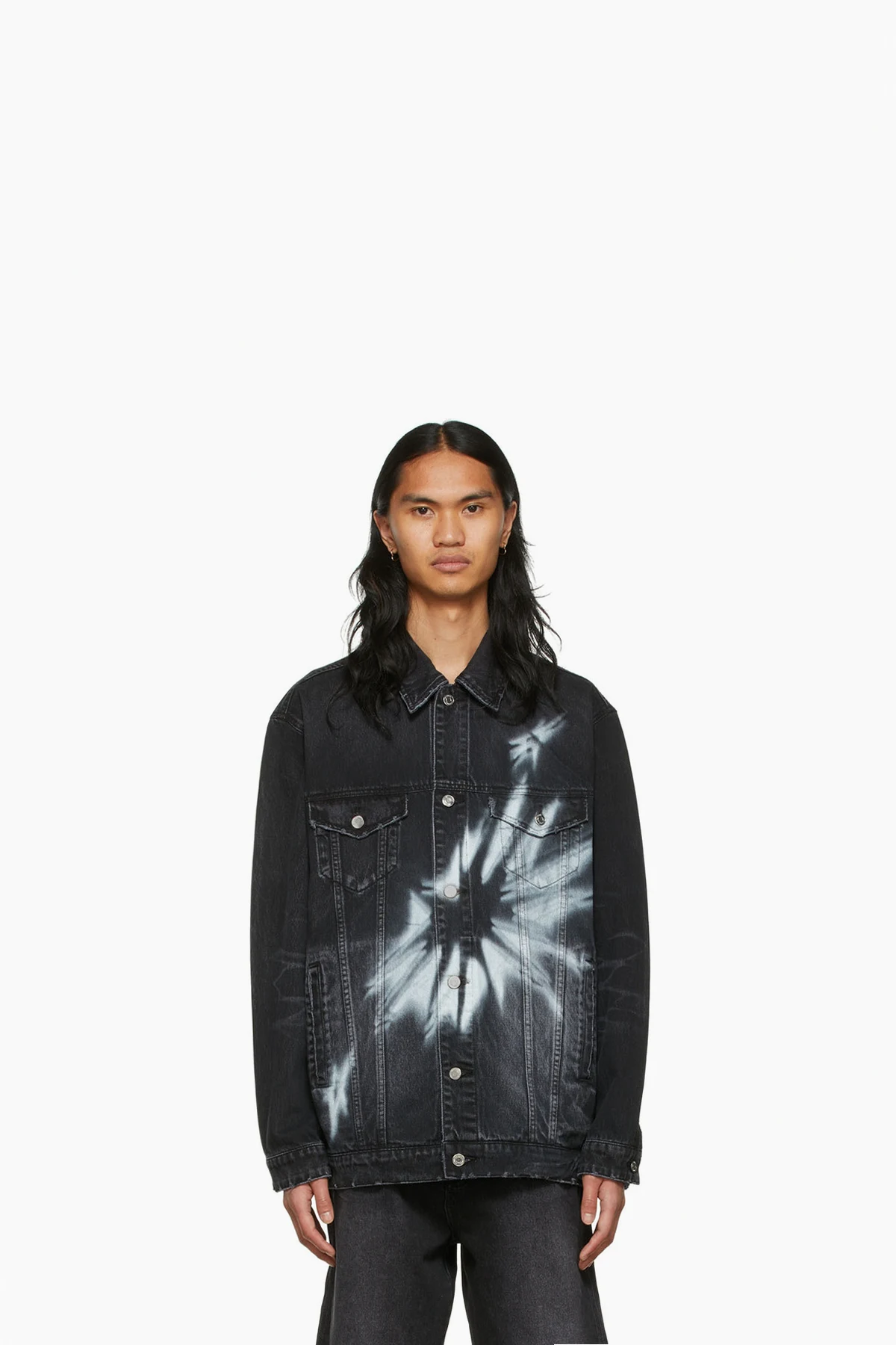 Black Graphic Denim Jacket