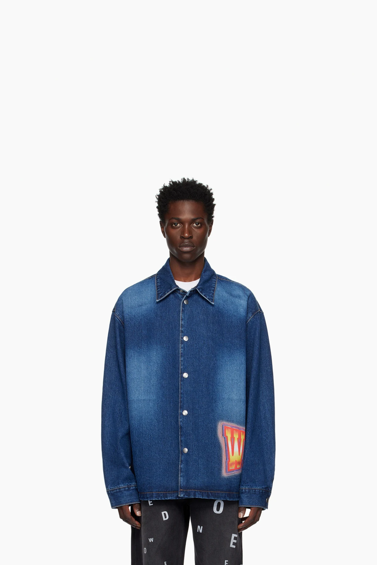 Blue Painted Denim Jacket