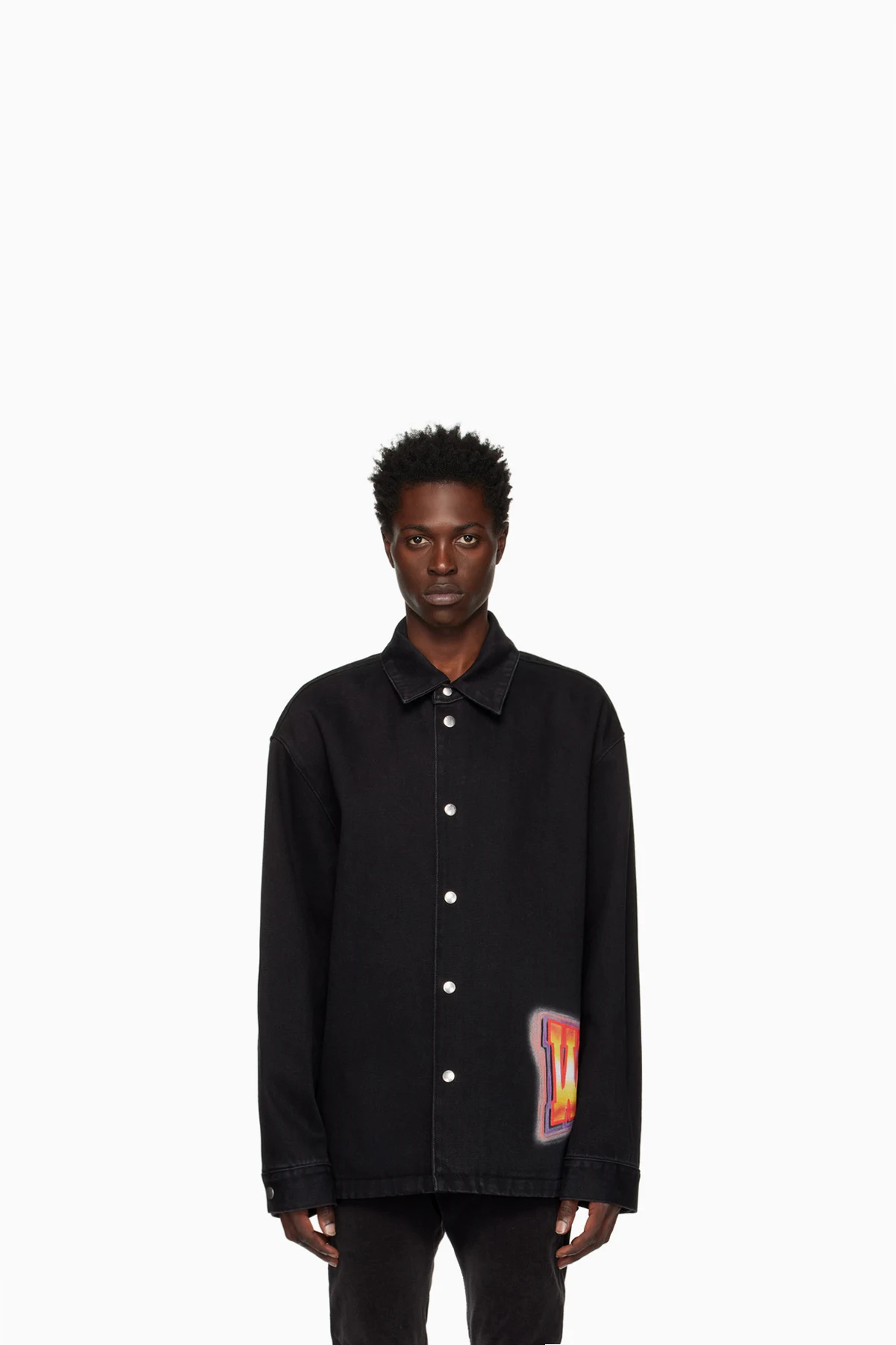 Black Loose Fit Denim Shirt