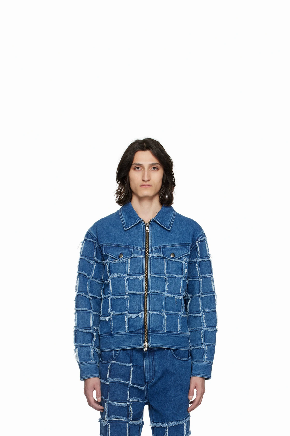 Blue New Patchwork Denim Jacket