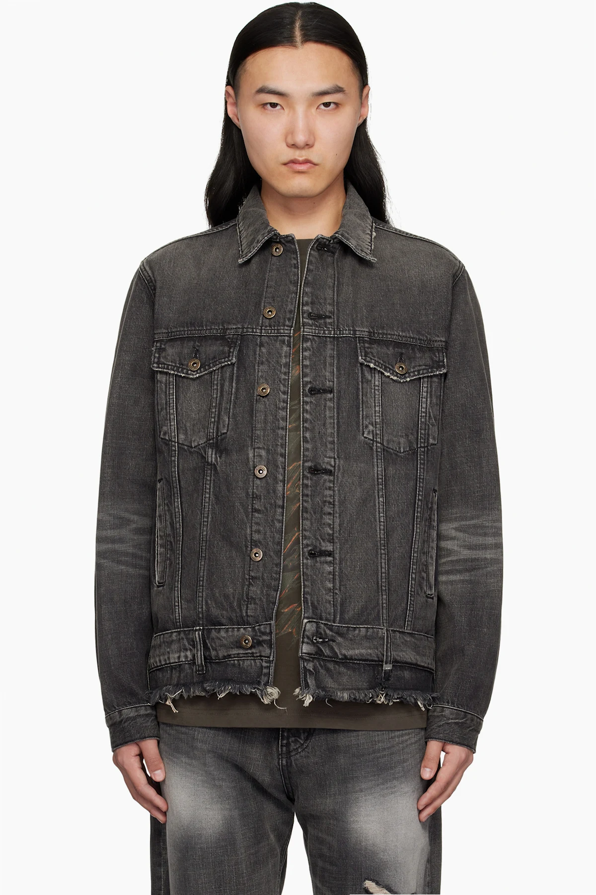 Black Belted Denim Jacket