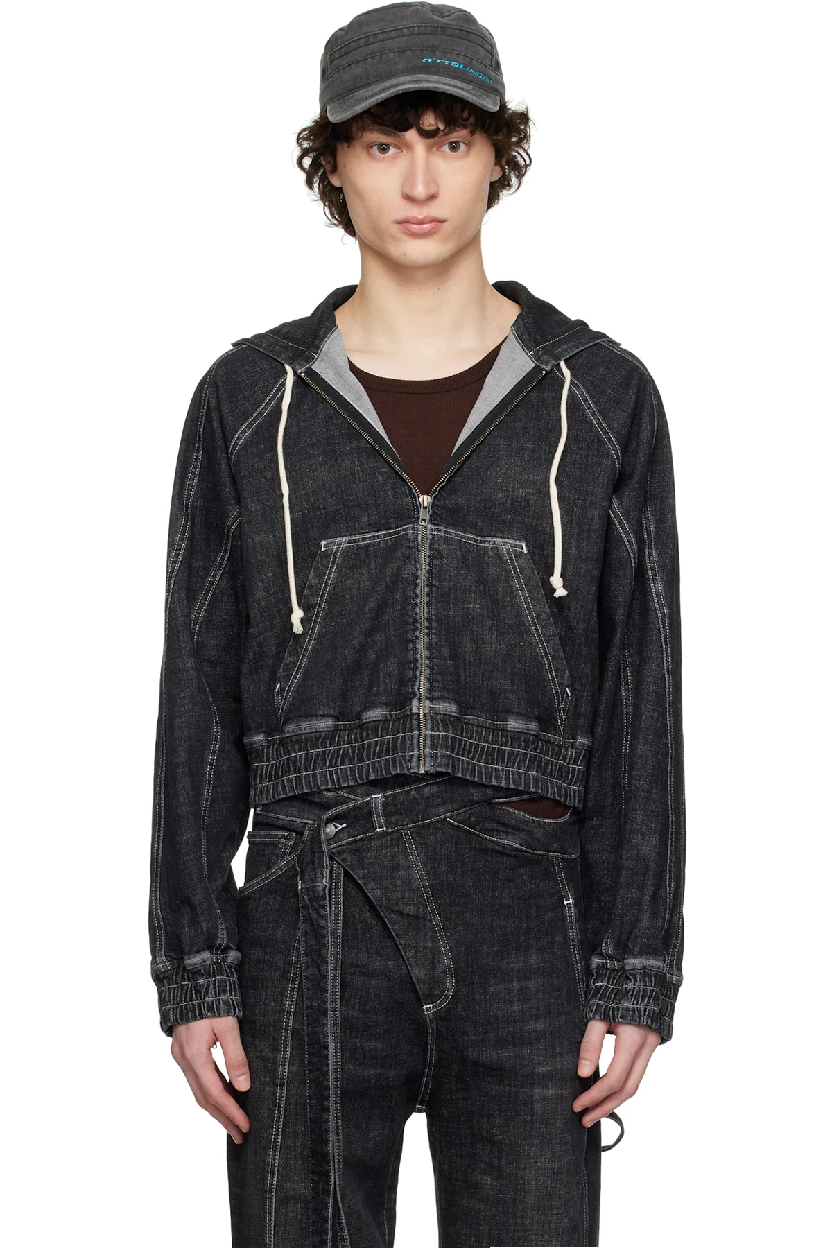 Black Multiline Denim Jacket