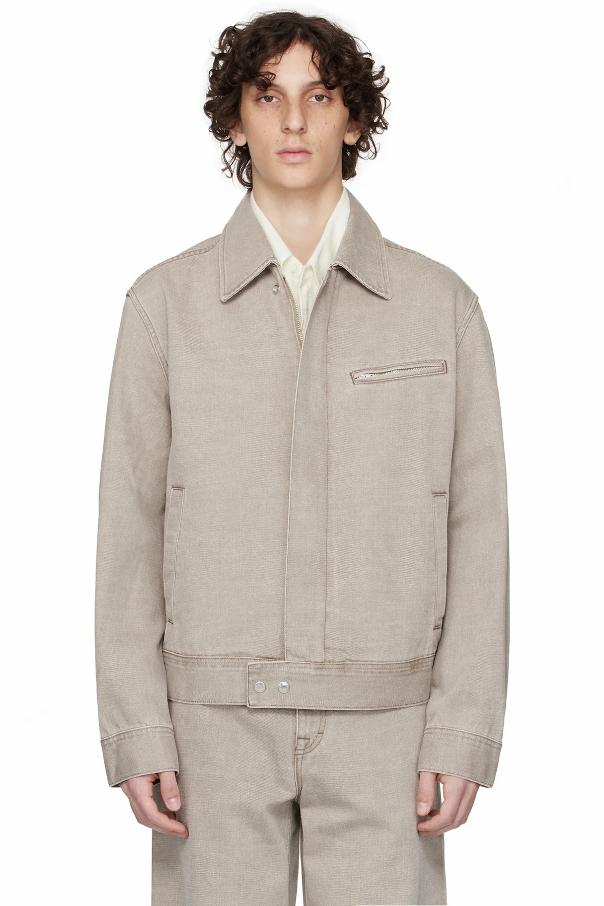 Beige Miller Denim Jacket