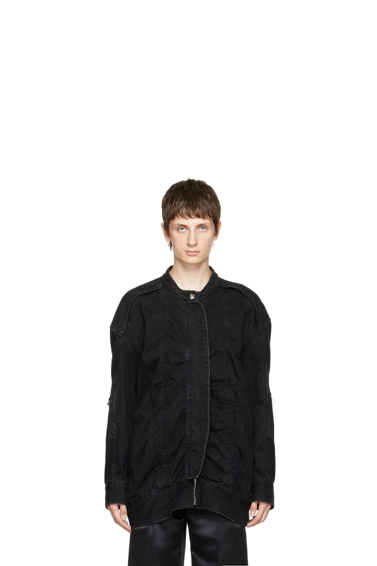 Black Bomber Denim Jacket