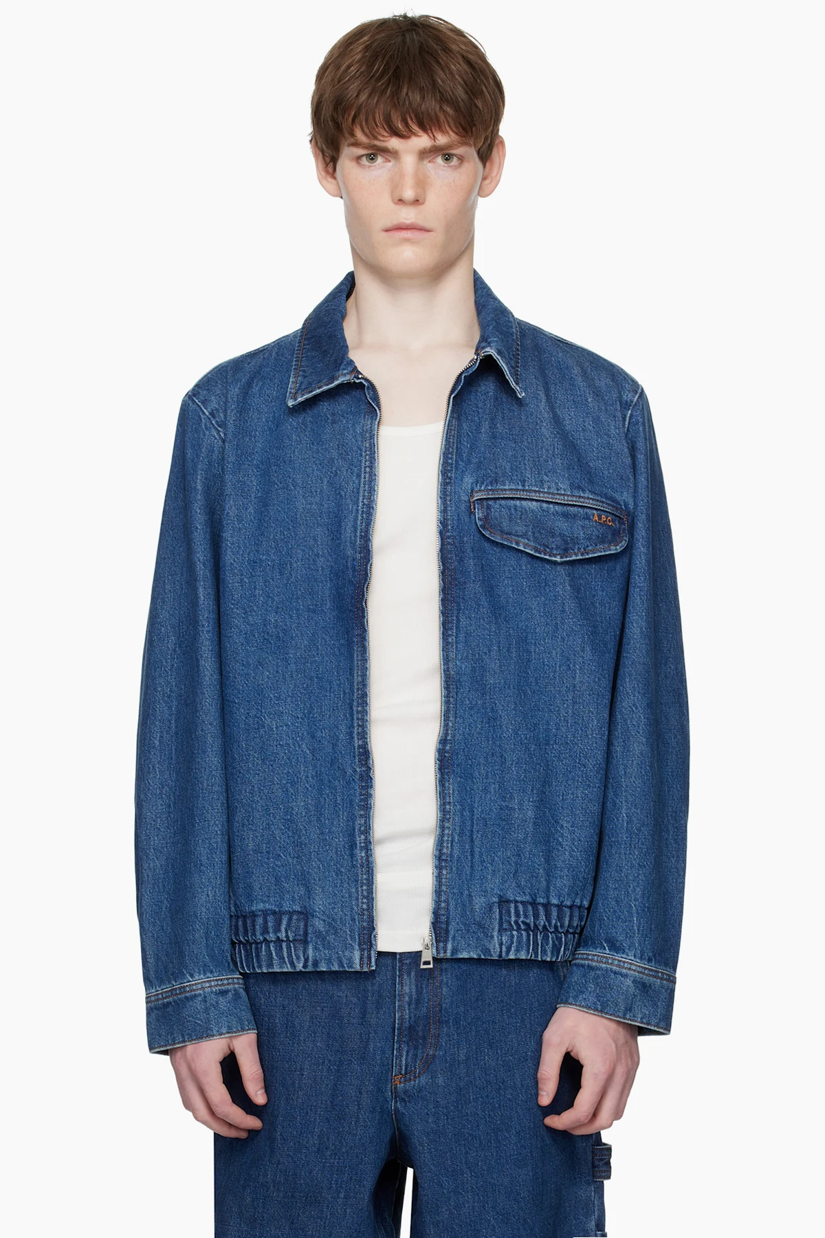 Blue Fabrizio Zippé Denim Jacket