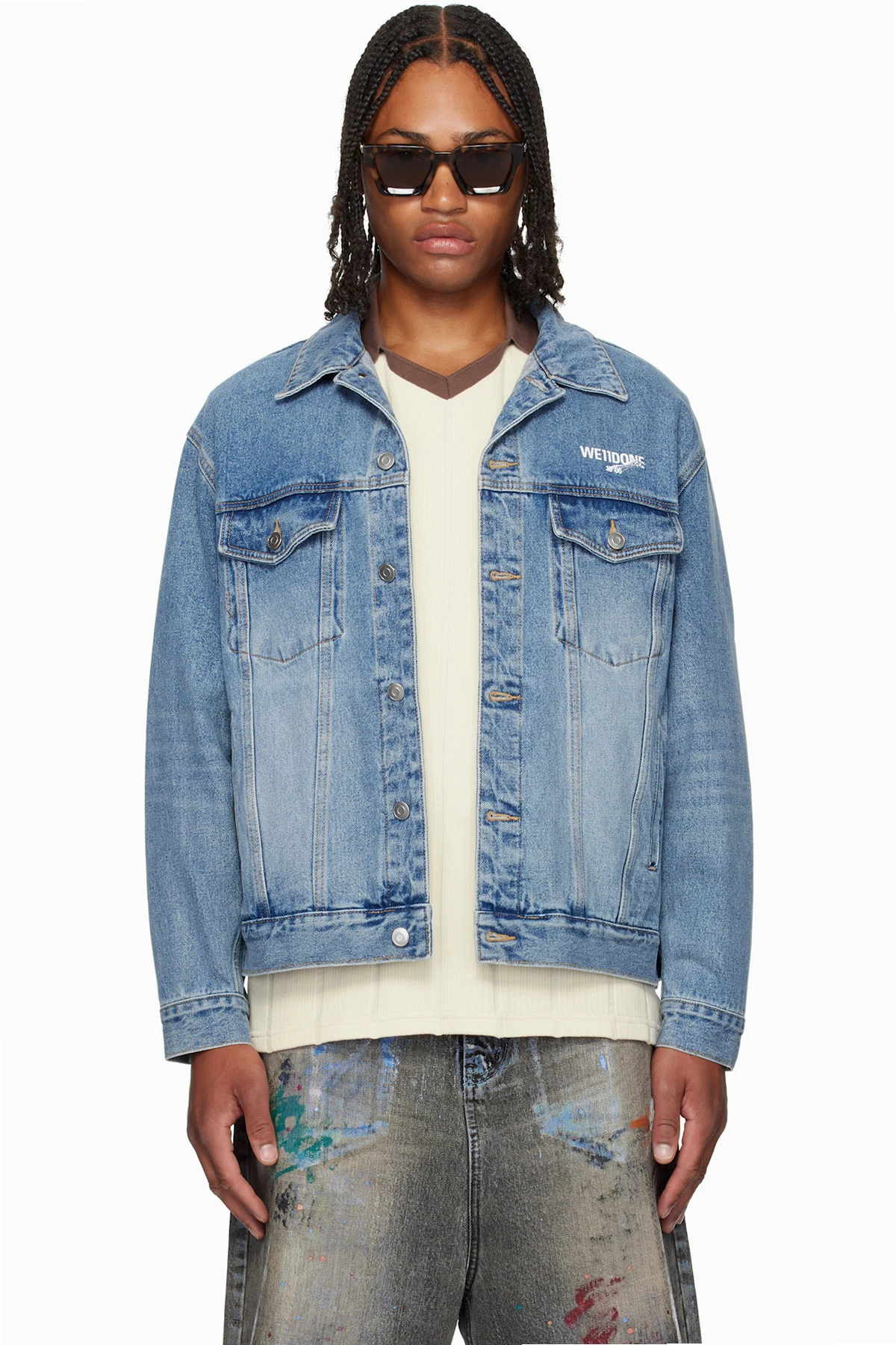 Blue Logo Trucker Denim Jacket