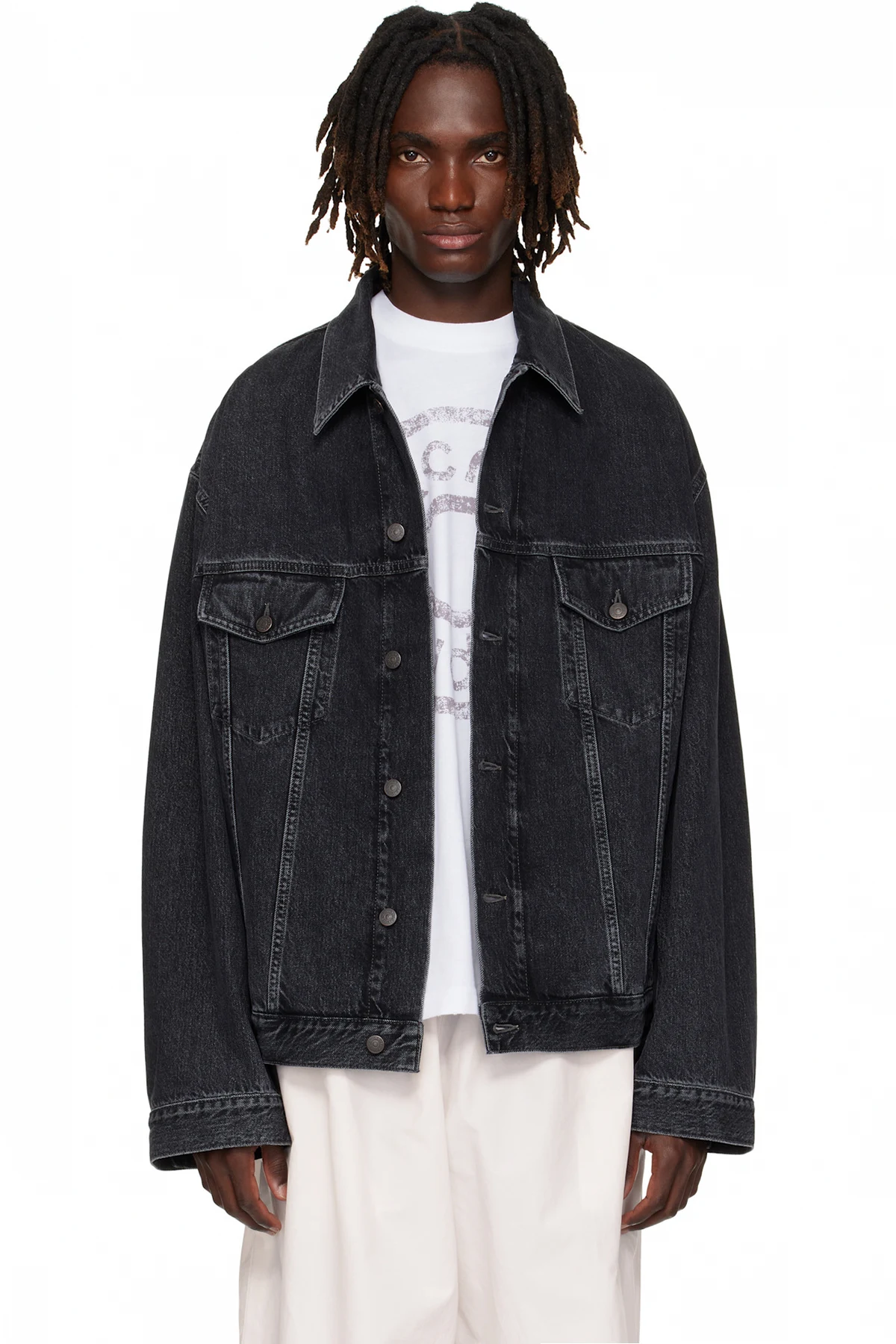 Black Relaxed-Fit Denim Jacket