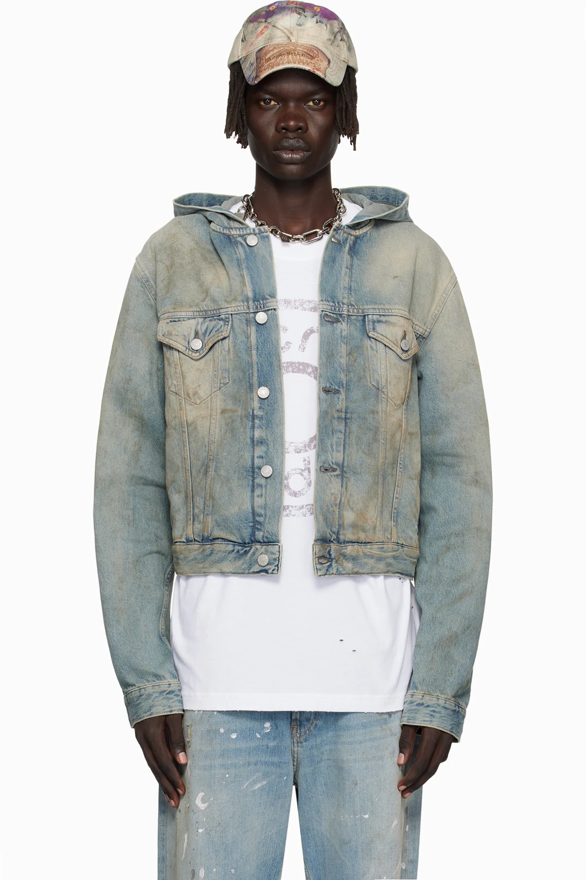 Blue Hooded Denim Jacket