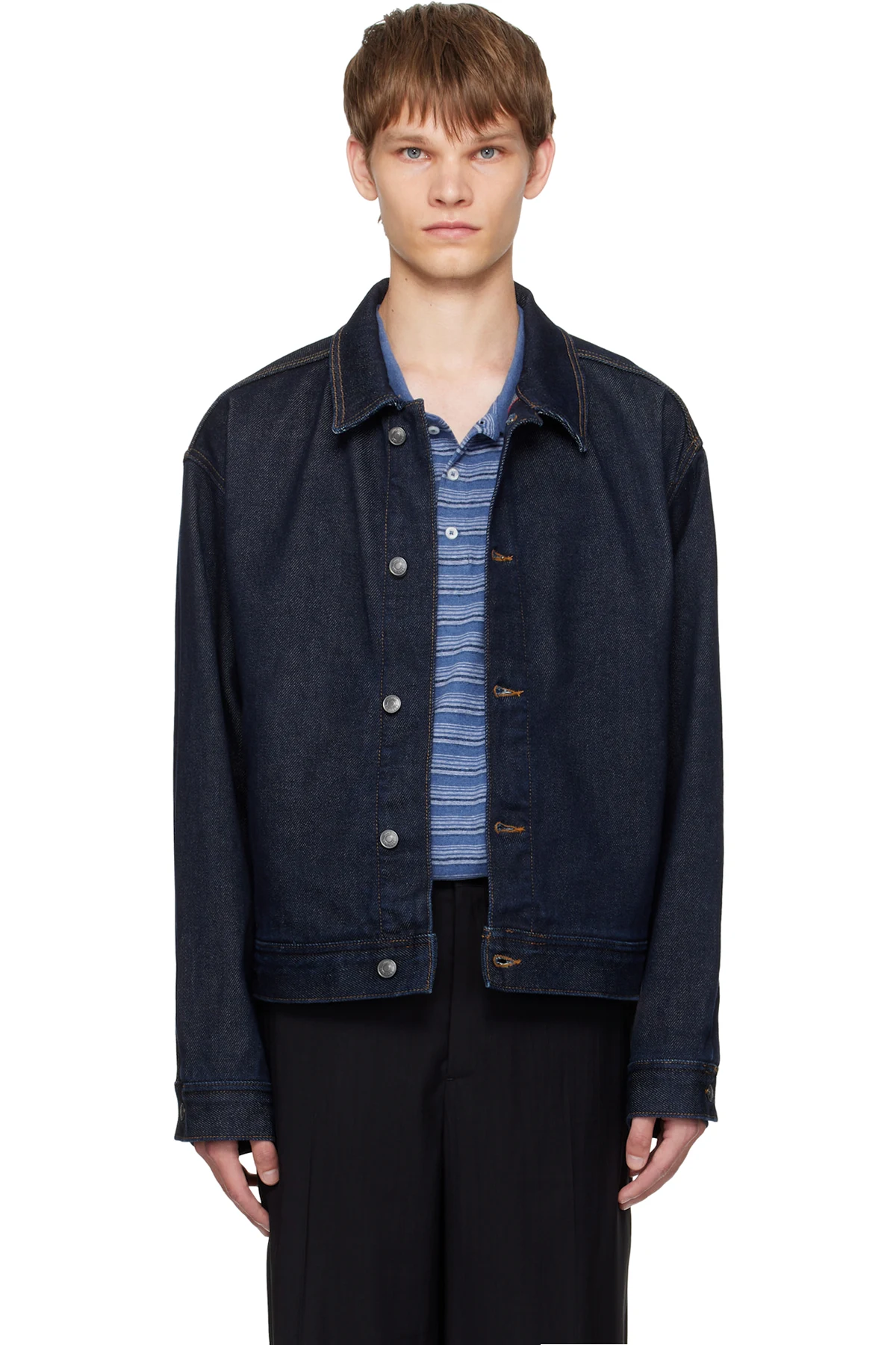 Navy Regular-Fit Denim Jacket