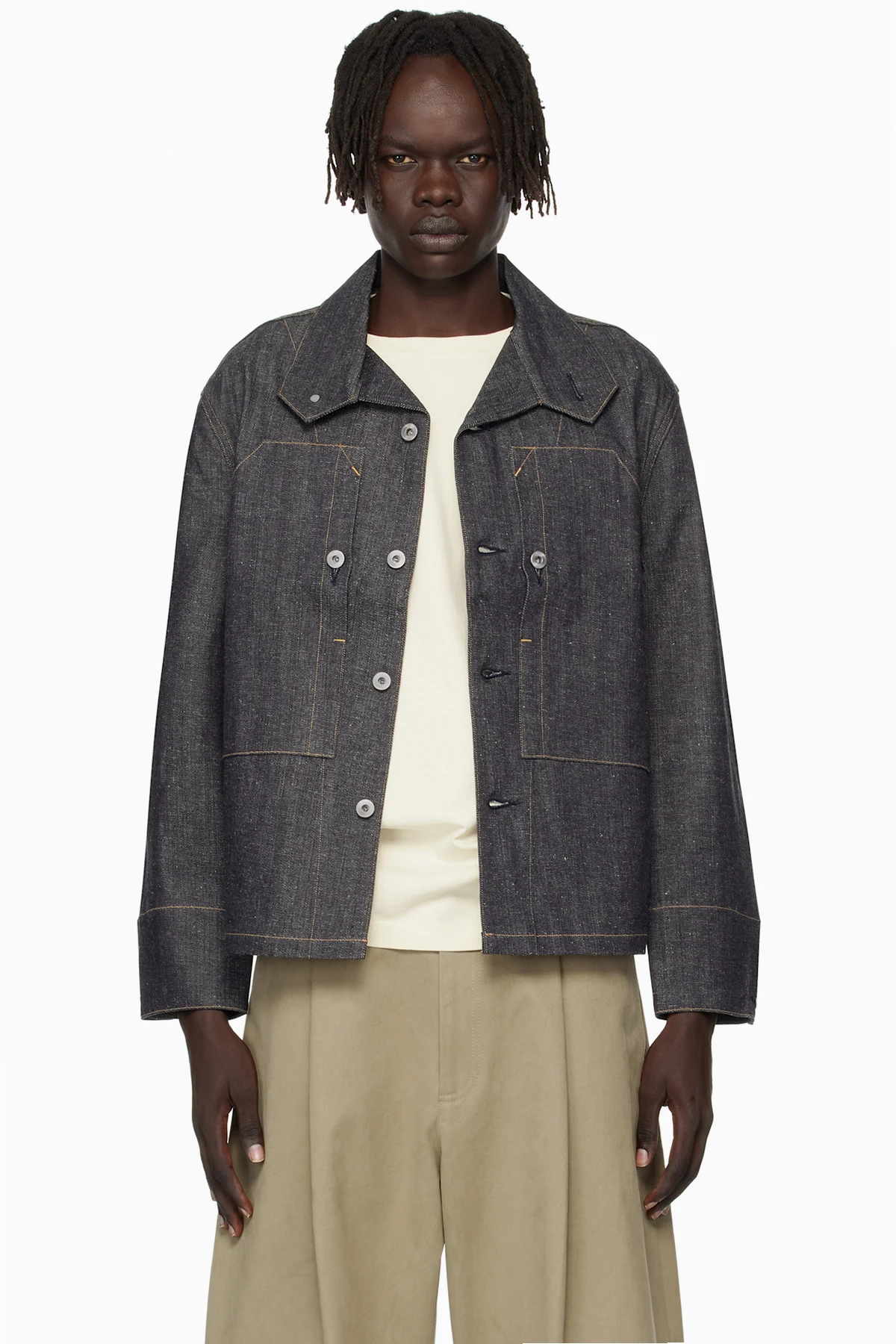 Navy Lot. 715 French Navy Mechanic Denim Jacket