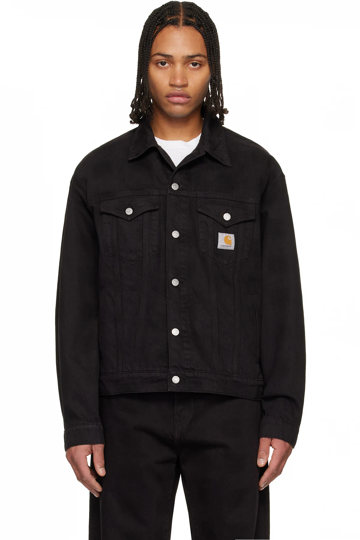 Black Everson Denim Trucker Jacket