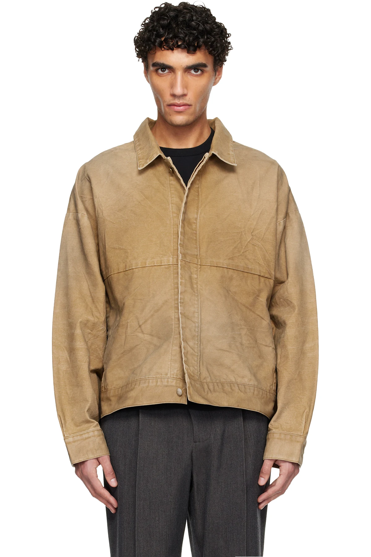 Tan Canvas Utility Jacket