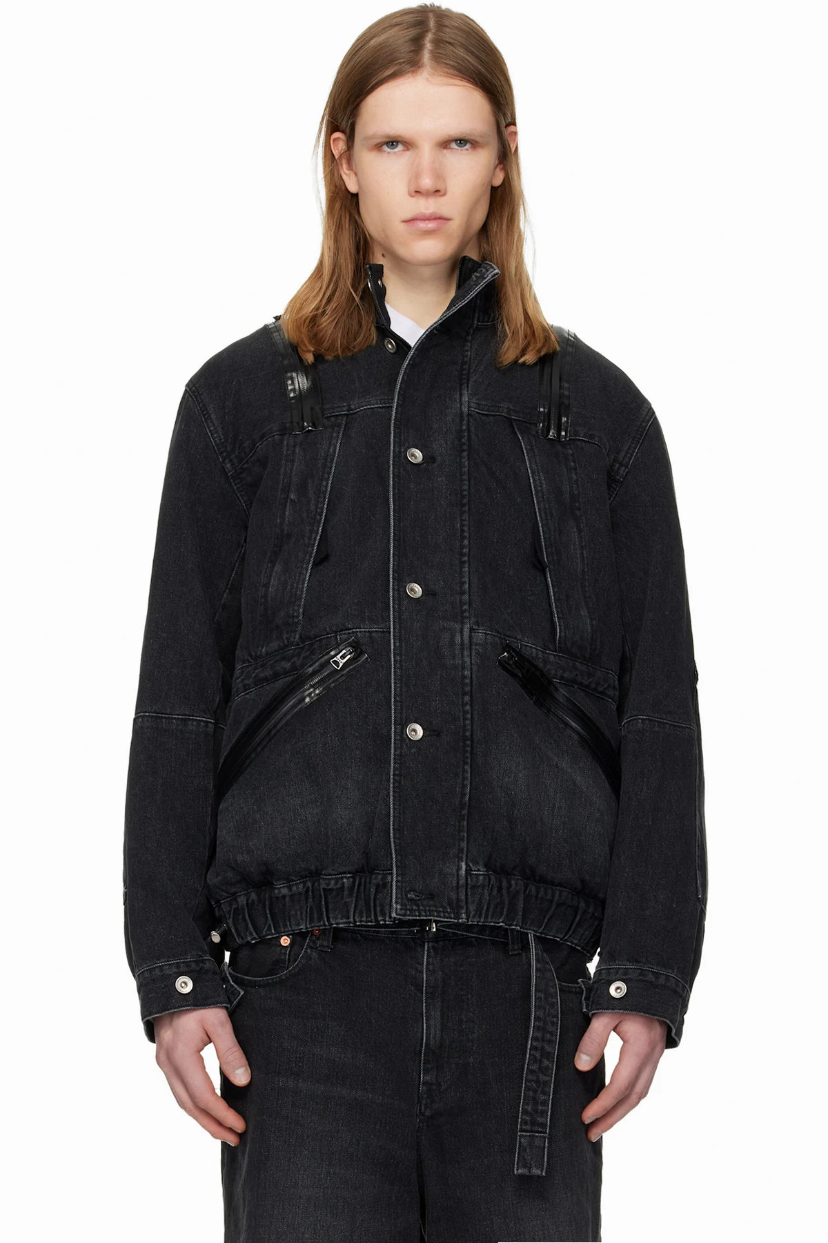 Black Blouson Denim Jacket