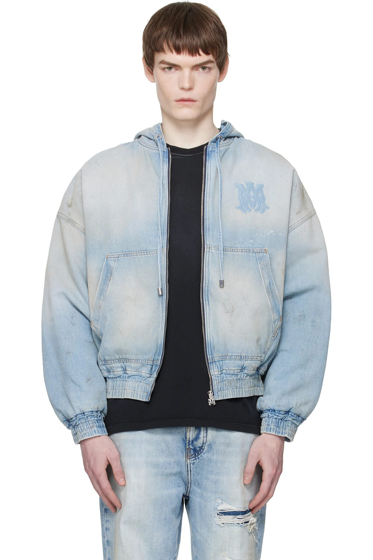 Blue MA Zip Denim Jacket