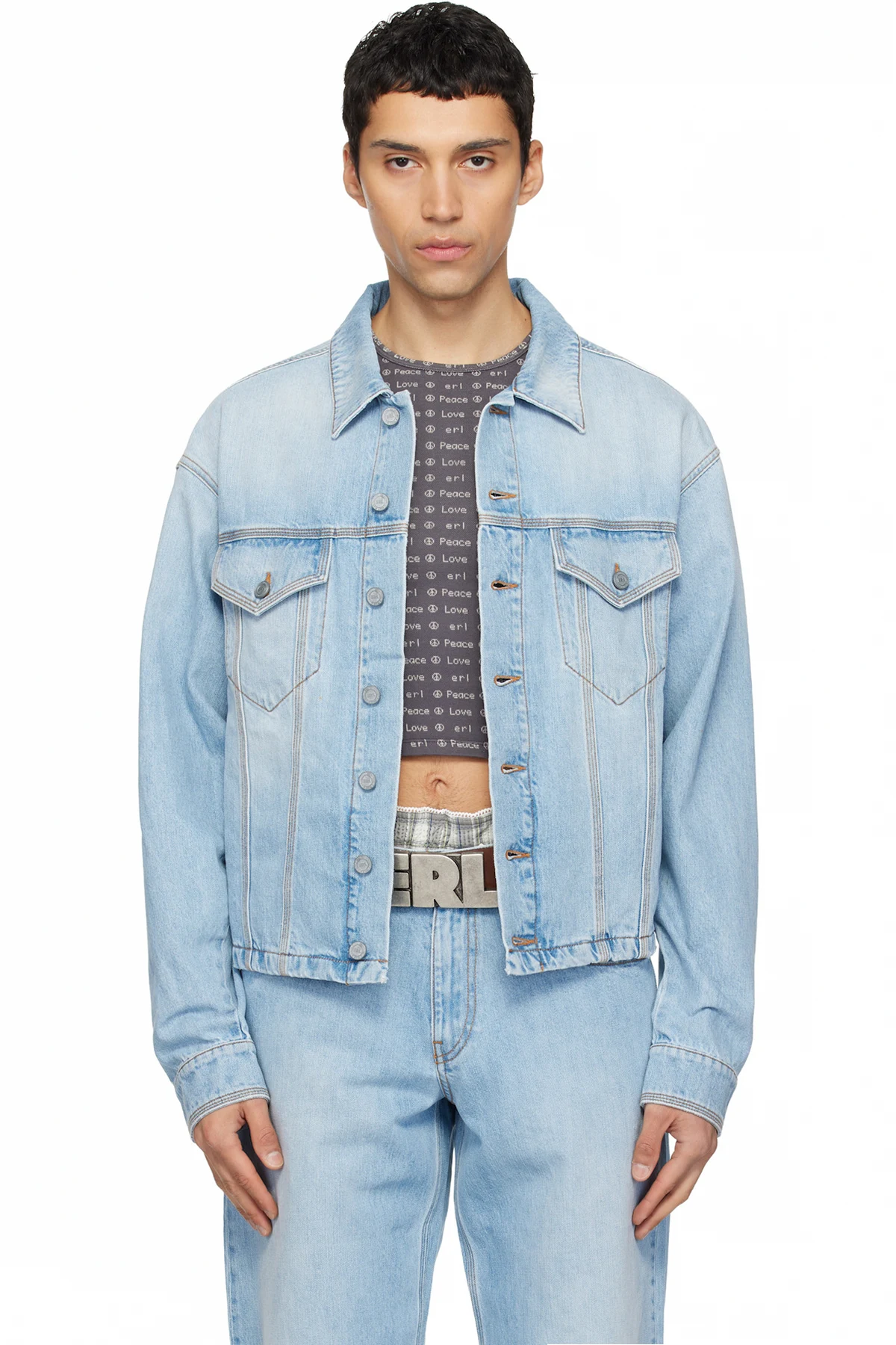 Blue Woven Denim Jacket