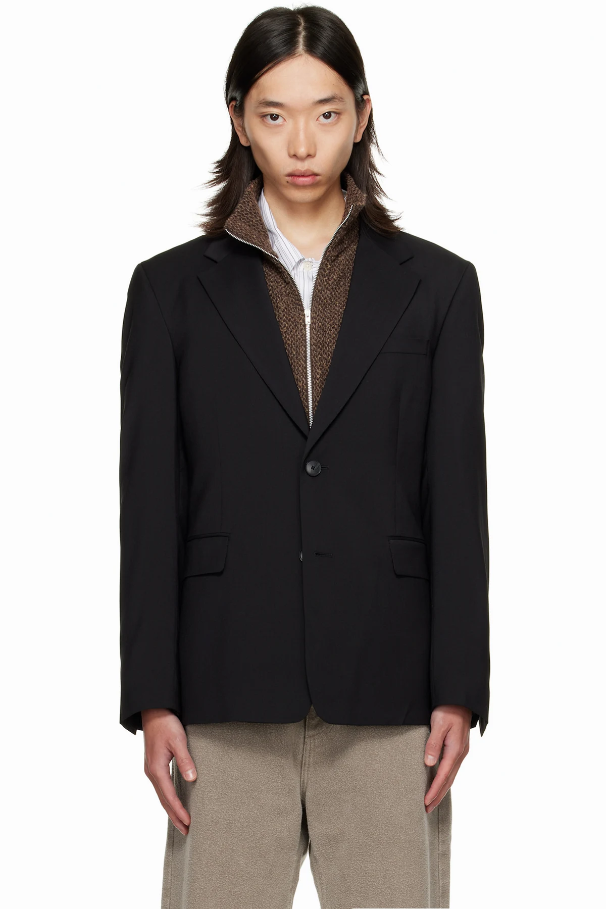 Black Single Breasted Blazer