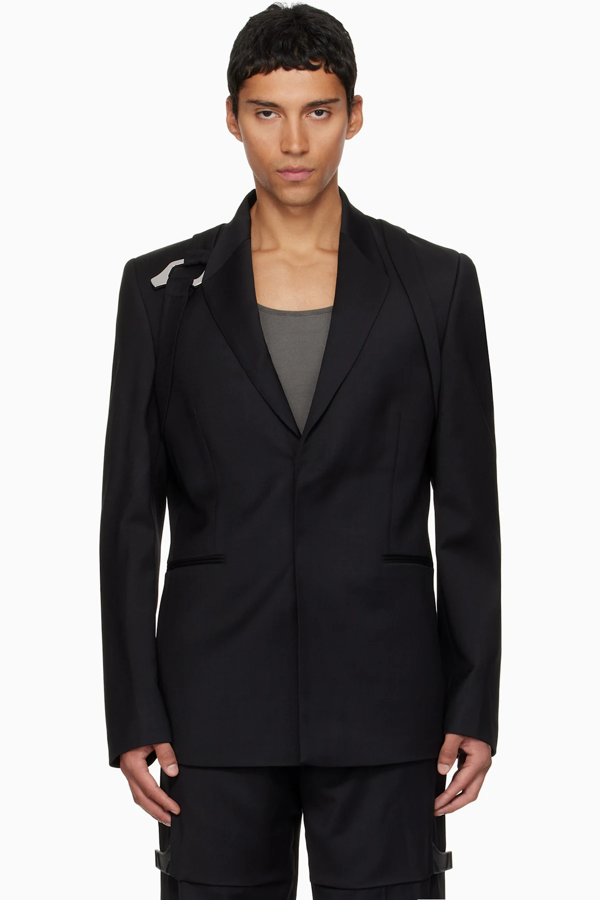 Black Glassine Blazer