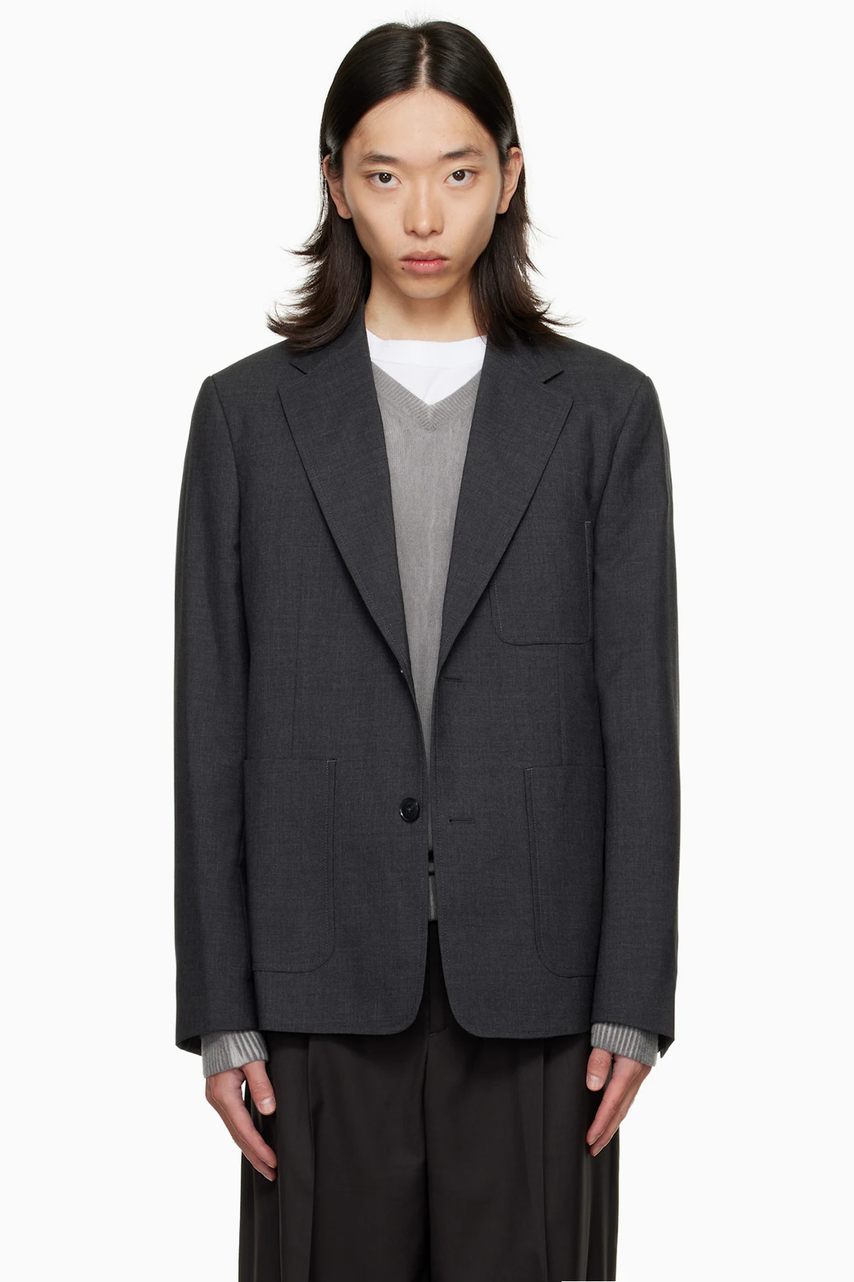Gray Patch Pocket Blazer