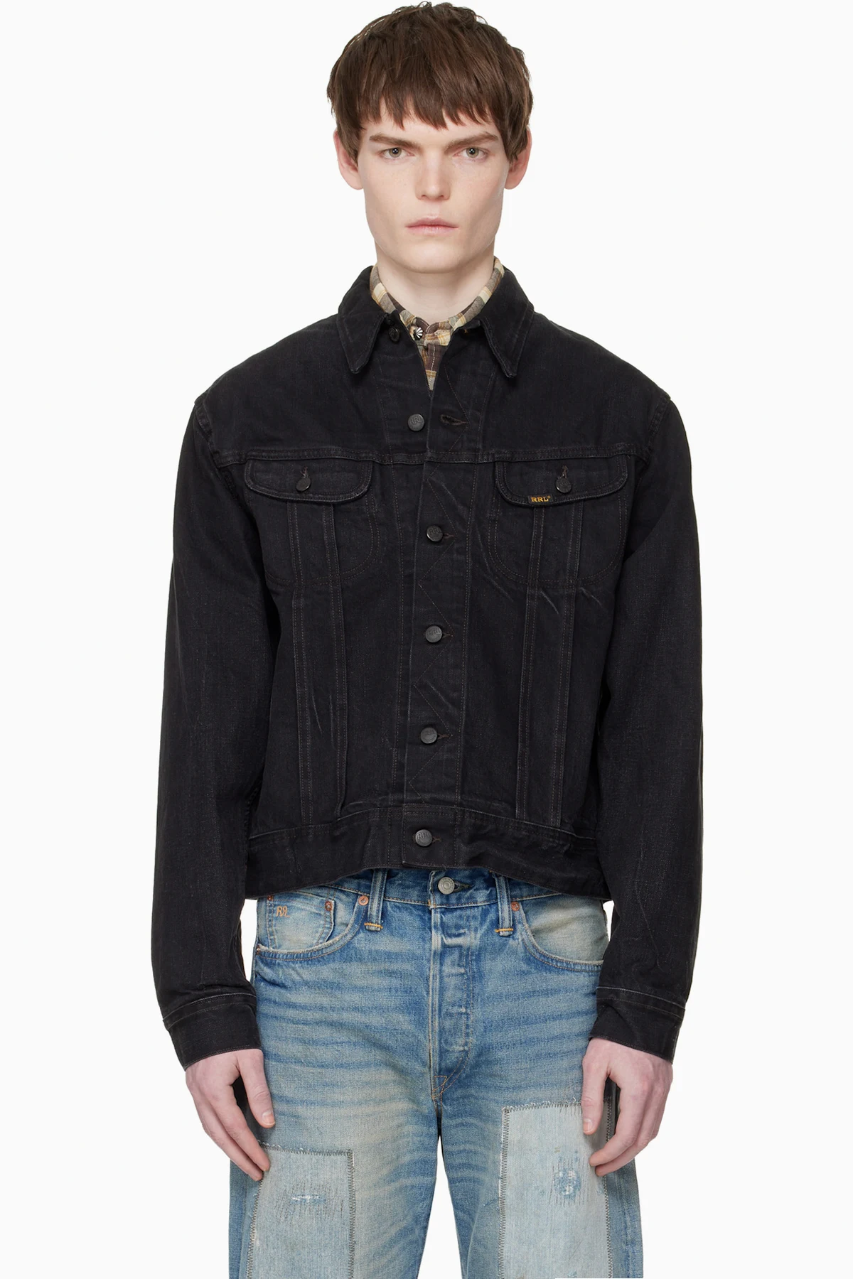 Black Worn-In Denim Trucker Jacket