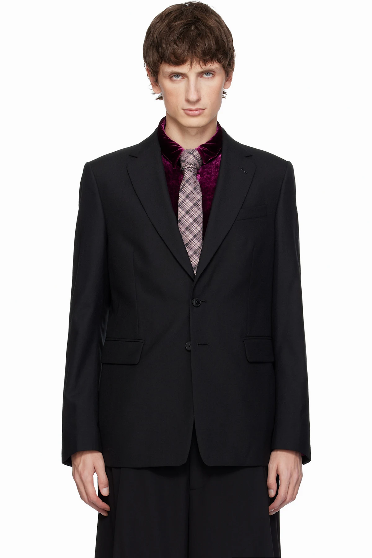 Black Slim Fit Wool Blazer