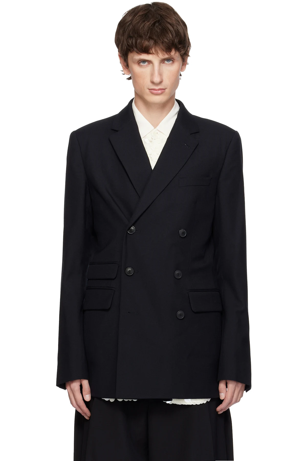 Black Regular Fit Wool Blazer