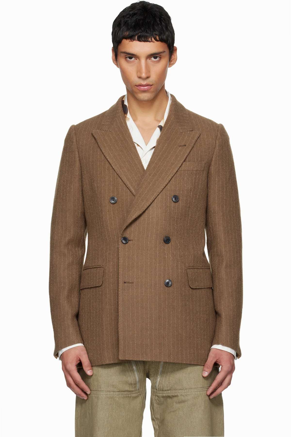 Tan Pinstripe Blazer