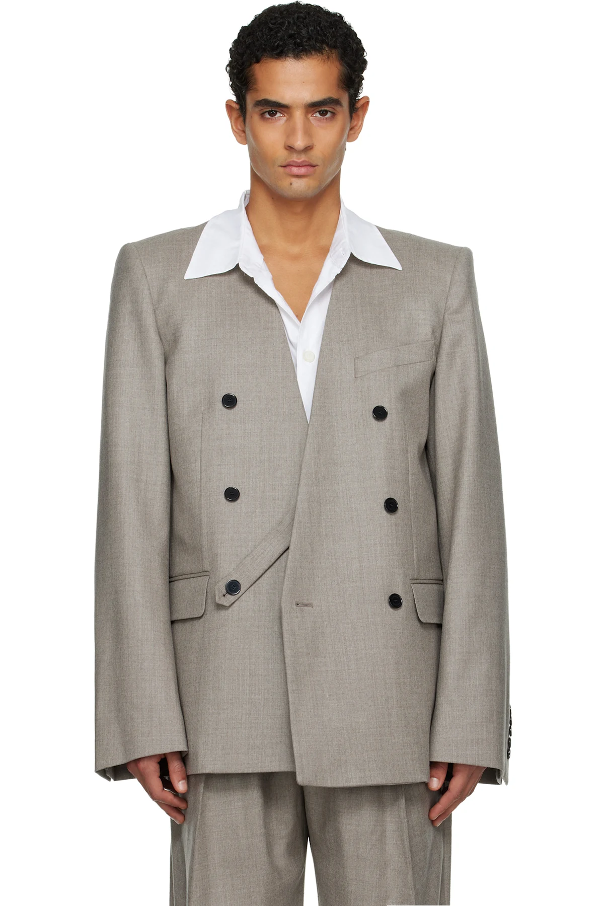 Taupe Minimalist Tailored Blazer