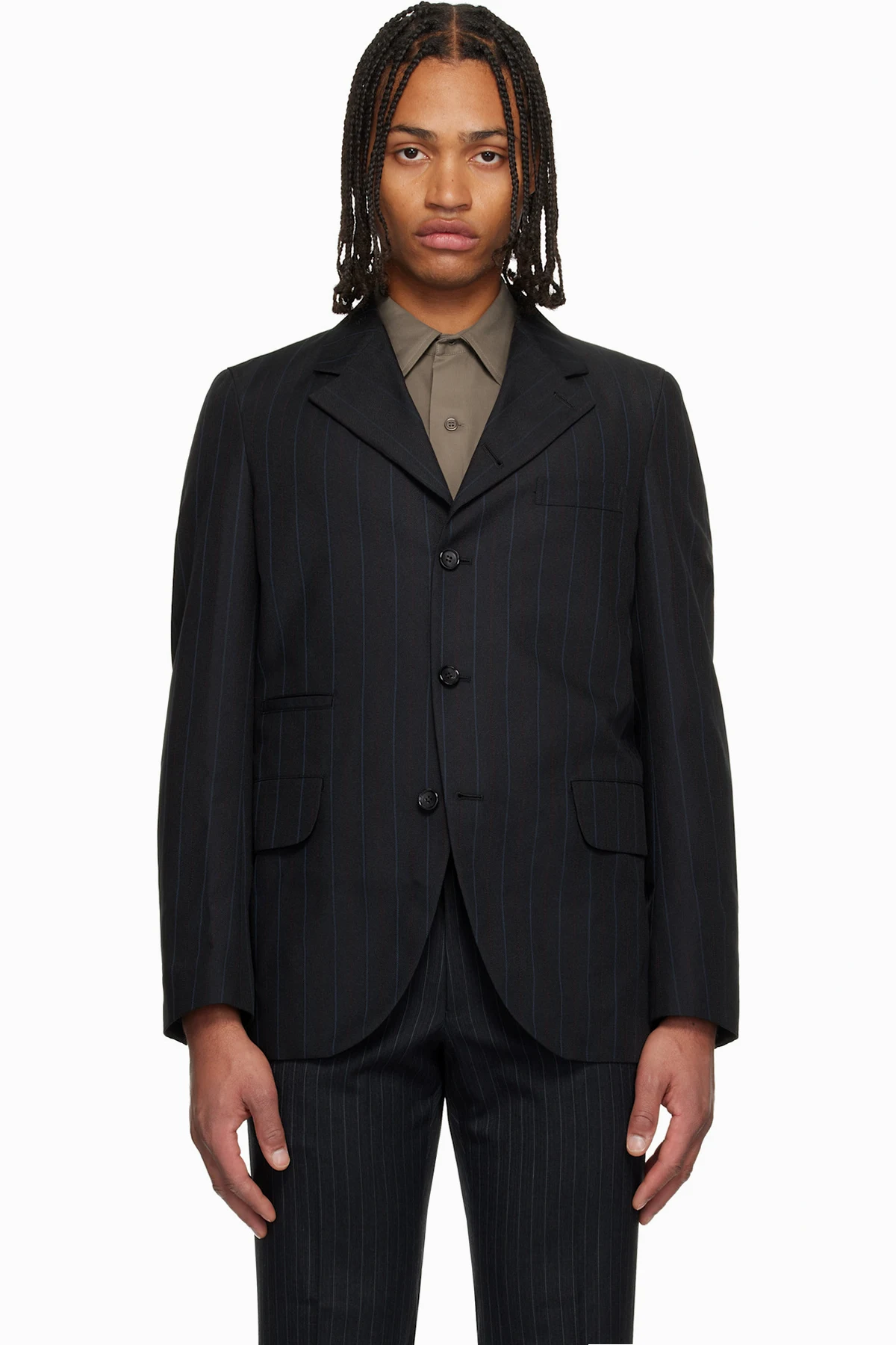 Black Dobby Stripe Blazer