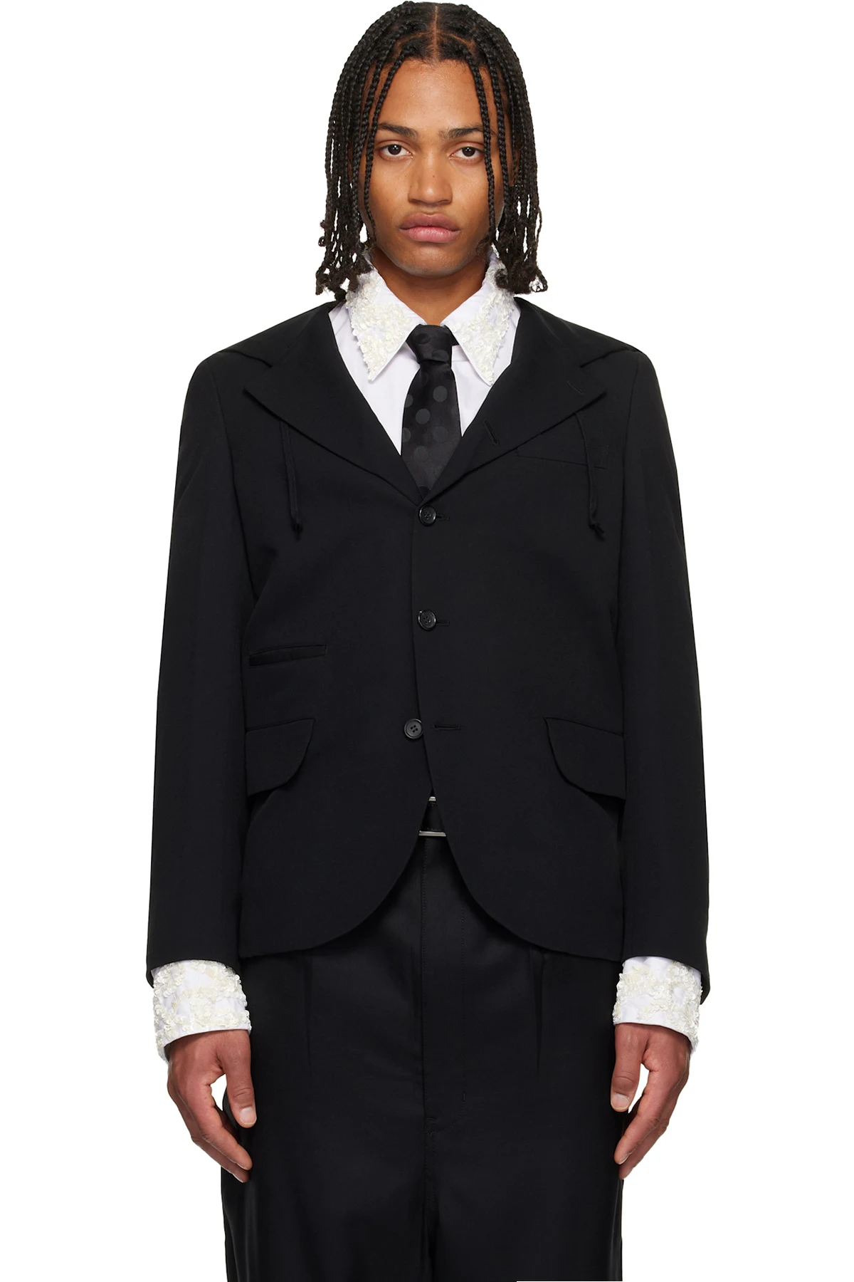 Black Wool Gabardine Blazer