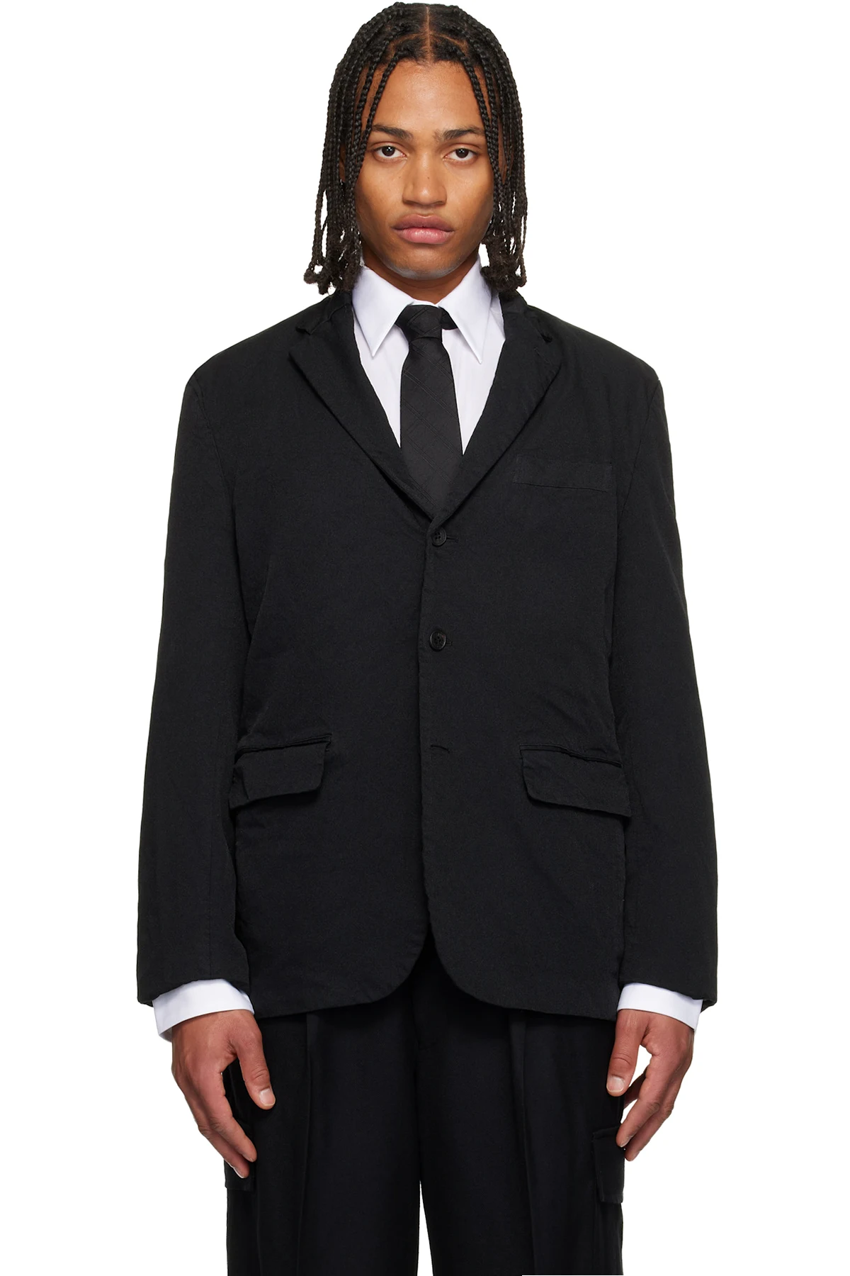 Black Serge Garment Dyed Blazer