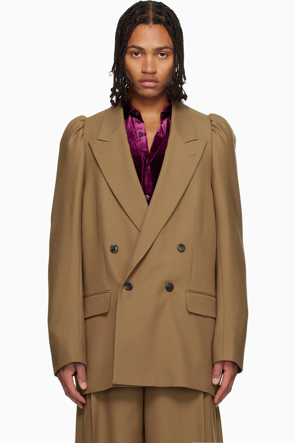 Brown Wool Twill Blazer