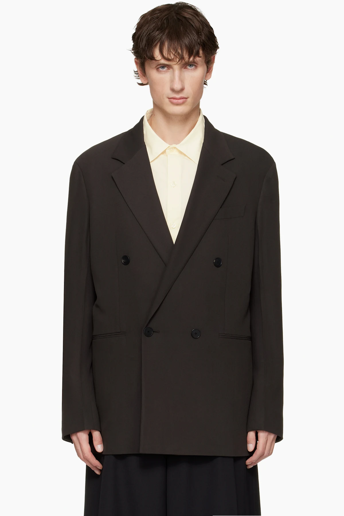 Brown Double-Breasted Blazer